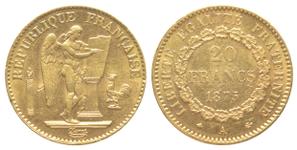 France 20 Francs 1875 A at auction Russiancoin - June 26, 2025