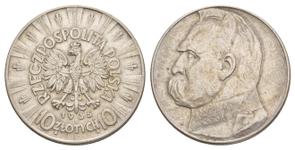 Poland 10 Zlotych 1935 "Jozef Pilsudski" at auction Russiancoin - July 10, 2025