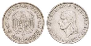 Deutschland 2 Reichsmark 1934 F "Friedrich Schiller" auf der Auktion Russiancoin - 7. August 2025