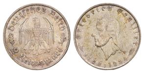 Deutschland 2 Reichsmark 1934 F "Friedrich Schiller" auf der Auktion Russiancoin - 7. August 2025