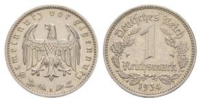 Deutschland 1 Reichsmark 1934 A auf der Auktion Russiancoin - 7. August 2025