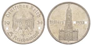 Deutschland 5 Reichsmark 1934 A "Garnisonkirche mit Datum" auf der Auktion Russiancoin - 7. August 2025