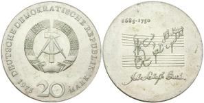 Alemania 20 marcos 1975 "Johann Sebastian Bach" en subasta Russiancoin - 7 de agosto de 2025