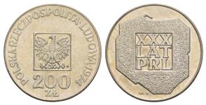 Poland 200 Zlotych 1974 MW JMN "30 years of Polish People's Republic" at auction Russiancoin - August 7, 2025