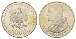 Polska 1000 złotych 1983 MW "Jan Paweł II" na aukcji Russiancoin - 7 sierpnia 2025