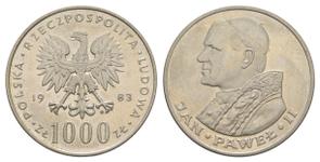 Polska 1000 złotych 1983 MW "Jan Paweł II" na aukcji Russiancoin - 7 sierpnia 2025