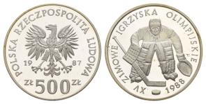 Polska 500 złotych 1987 MW ET "XV Zimowe Igrzyska Olimpijskie - Calgary 1988" na aukcji Russiancoin - 7 sierpnia 2025