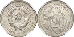 Russia 20 Kopeks 1931 at auction Восточно-европейский - October 22, 2024
