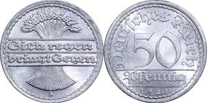 Germany 50 Pfennig 1921 A at auction Восточно-европейский - June 27, 2025