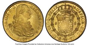 México 8 escudos 1807 Mo TH en subasta Heritage - 29 de agosto de 2025