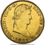 México 8 escudos 1821 G FS en subasta Heritage - 29 de agosto de 2025