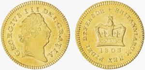 Großbritannien 1/3 Guinee 1803 "Erster Typ" auf der Auktion Spink - 31. Januar 2025