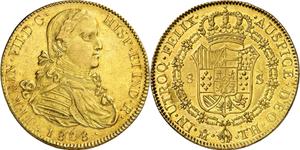 México 8 escudos 1808 Mo TH en subasta Aureo & Calicó - 13 de marzo de 2025