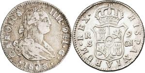Spain 2 Reales 1803 S CN at auction Aureo & Calicó - April 29, 2025