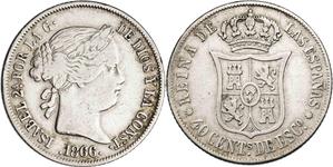 Spain 40 Céntimos de escudo 1866 at auction Aureo & Calicó - April 29, 2025