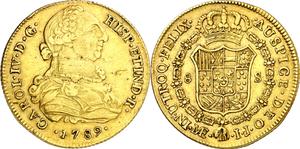 Peru 8 Escudos 1789 IJ at auction Aureo & Calicó - May 29, 2025