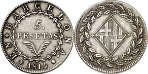 Spanien 5 Pesetas 1814 auf der Auktion Aureo & Calicó - 29. Mai 2025