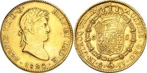 México 8 escudos 1820 Mo JJ en subasta Aureo & Calicó - 29 de mayo de 2025