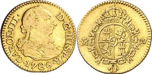 Spain 1/2 Escudo 1786 M DV at auction Aureo & Calicó - May 28, 2025
