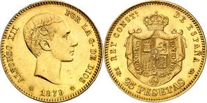 Spain 25 Pesetas 1879 EMM at auction Aureo & Calicó - May 28, 2025