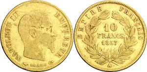France 10 Francs 1857 A at auction Aureo & Calicó - July 3, 2025