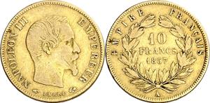 France 10 Francs 1857 A at auction Aureo & Calicó - July 3, 2025