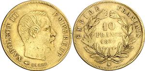 France 10 Francs 1857 A at auction Aureo & Calicó - July 3, 2025