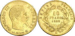 Francja 10 franków 1859 A na aukcji Aureo & Calicó - 3 lipca 2025