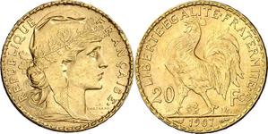 Francja 20 franków 1907 na aukcji Aureo & Calicó - 3 lipca 2025