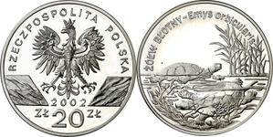 Polska 20 złotych 2002 MW "Żółw błotny" na aukcji Aureo & Calicó - 3 lipca 2025