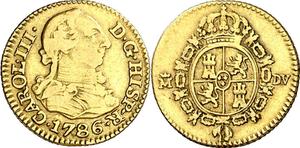 Spain 1/2 Escudo 1786 M DV at auction Aureo & Calicó - July 3, 2025