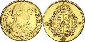 Spain 1/2 Escudo 1786 M DV at auction Aureo & Calicó - July 3, 2025