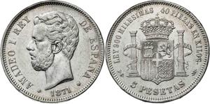 Spain 5 Pesetas 1871 DEM at auction Aureo & Calicó - July 3, 2025