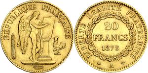 Франция 20 франков 1878 A на аукционе Aureo & Calicó - 18 сентября 2025