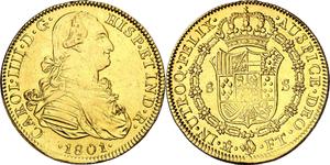 México 8 escudos 1801 Mo FM en subasta Aureo & Calicó - 18 de septiembre de 2025