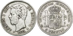 Spain 5 Pesetas 1871 DEM at auction Aureo & Calicó - September 18, 2025