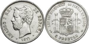 Spain 5 Pesetas 1871 DEM at auction Aureo & Calicó - September 18, 2025