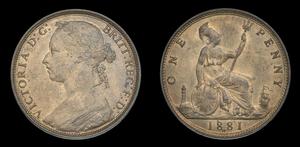 Великобритания Пенни 1881 H на аукционе DNW - 20 сентября 2018