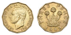 Großbritannien 3 Pence 1949 HP auf der Auktion DNW - 2. Februar 2022