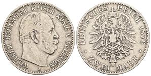 Alemania 2 marcos 1876 A "Prusia" en subasta Zöttl - 22 de marzo de 2025