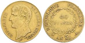 Франция 40 франков AN XI (1802-1803) A на аукционе Zöttl - 31 мая 2025