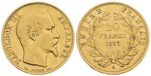 France 20 Francs 1853 A at auction Zöttl - July 5, 2025