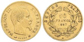 France 10 Francs 1857 A at auction Zöttl - July 5, 2025