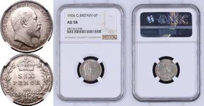 Großbritannien 6 Pence 1906 auf der Auktion Coin Cabinet - 29. Dezember 2023