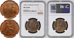 Великобритания Пенни 1881 H на аукционе Coin Cabinet - 20 сентября 2024