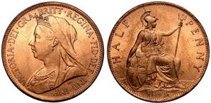 Великобритания 1/2 пенни 1895 TB на аукционе Coin Cabinet - 26 ноября 2024