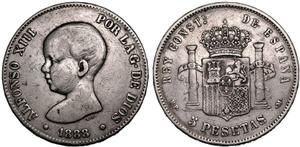 España 5 pesetas 1888 MSM en subasta Coin Cabinet - 20 de junio de 2025
