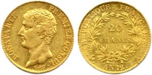 Франция 20 франков AN 12 (1803-1804) A "CONSUL" на аукционе VINCHON - 21 мая 2025