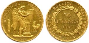Франция 50 франков 1878 A на аукционе VINCHON - 21 мая 2025
