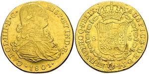 Peru 8 Escudos 1801 IJ at auction ibercoin - May 5, 2025